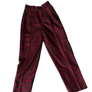 Red Tartan Trousers Bold Plaid Design